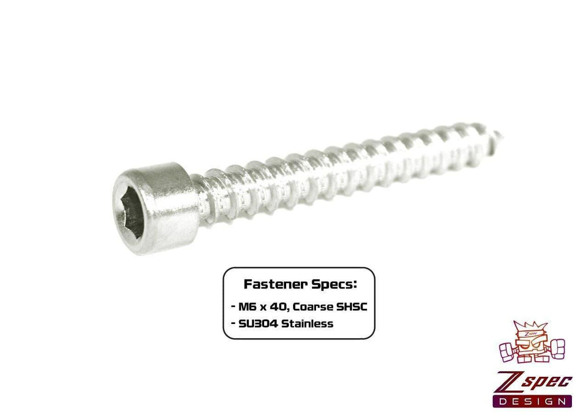 ZSPEC M6x40mm Coarse Socket-Cap SHSC Fasteners, Stainless, 10-Pack