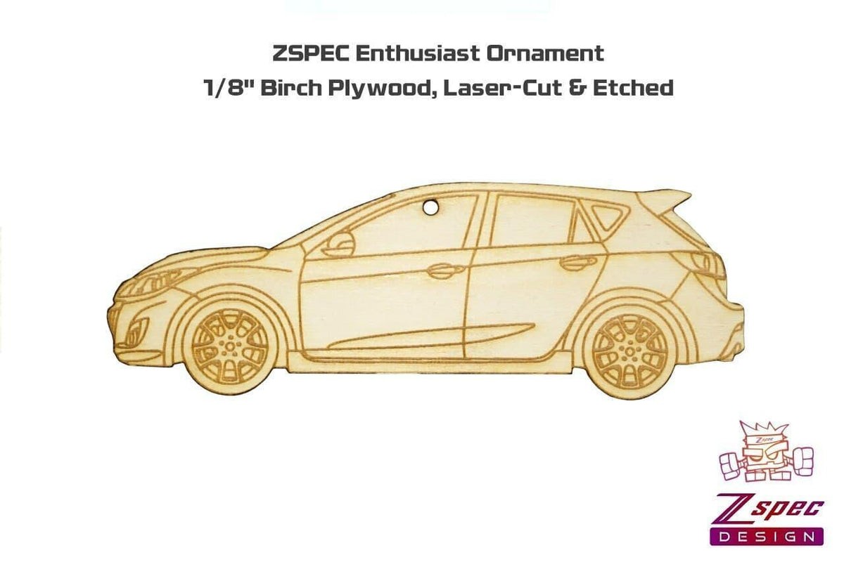 ZSPEC Laser-Engraved Wood Ornament, Style: Mazda Speed3, Birch