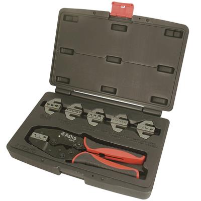 Astro Pneumatic Tool Company Wire Crimping Tool, Steel, Cushion Handle, Adjustable Ratchet - 9477