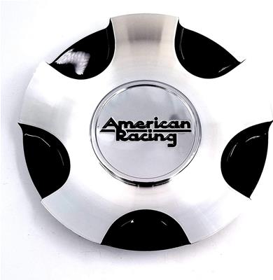 American Racing Center Cap, Plastic, Gloss Black, Machined, Snap-On, Dish Style, American Racing - AR919CAPBGBM