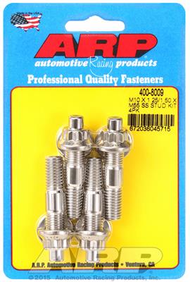 ARP Studs, Stainless, Polished, 12-Point, M10 x 1.25mm, M10-1.50mm, 2.150 in. Length, Set of 4 - 4008009