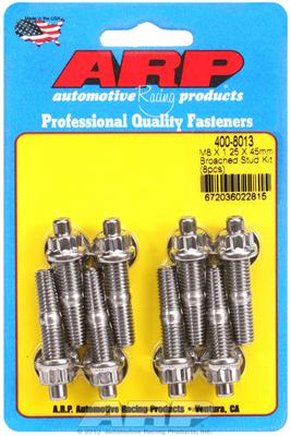 ARP Studs, Stainless, Polished, 12-Point, M8 x 1.25mm, M8-1.25mm, 1.75 in. Length, Set of 8 - 4008013