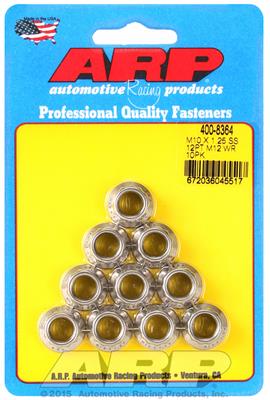 ARP Nut, 12-Point, Stainless Steel, Polished, 10mm x 1.25 Thread, Set of 10 - 4008364