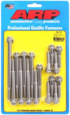ARP Timing Cover and Cast Iron Water Pump Bolts, Stainless Steel, Polished, 12-Point, Ford, 289 - 4541501