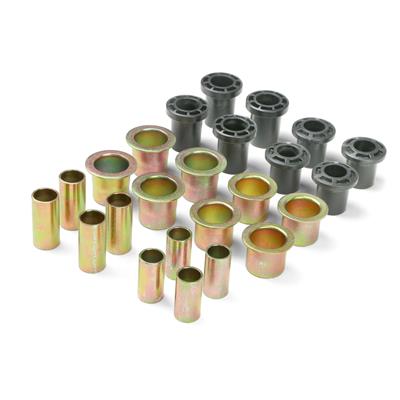 Ridetech Control Arm Bushings, Delrin®, Black, Front Upper and Lower, Chevrolet, Set of 8 - 11539590
