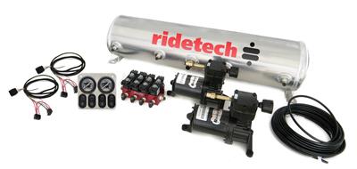 Ridetech Air Compressor System, RidePro e, 5 Gallon, 150 psi, 12 V DC, Dash Panel, Tank, Air Lines - 30154100
