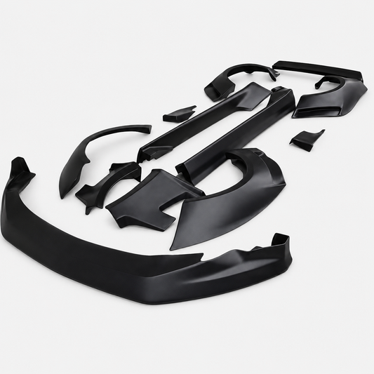 Fiberglass Wide Body Kit for Ford Mustang Front Lip Side Skirts Fender Flares
