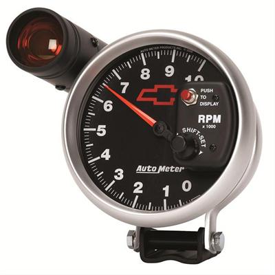 AutoMeter Tachometer, Sport-Comp II, Chevy Red Bowtie Emblem, 0-10, 000 rpm, 5 in., Analog - 369900406