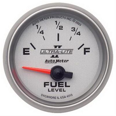 AutoMeter Gauge, Ultra-Lite II, Fuel Level, Empty/Full, 0-90 Ohms, 2 1/16 in., Analog, Electrical - 4913