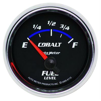 AutoMeter Gauge, Cobalt, Fuel Level, Empty/Full, 0-90 ohms, 2 1/16 in., Analog, Electrical, Each - 6113