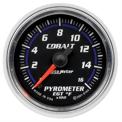 AutoMeter Gauge, Cobalt, Pyrometer, 0-1,600 Degrees F, 2 1/16 in., Analog, Electrical, Each - 6144