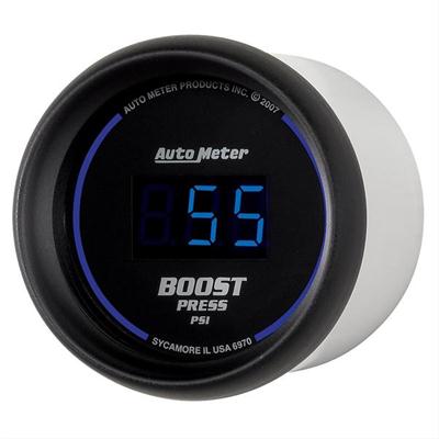 AutoMeter Gauge, Cobalt, Digital, Boost Pressure, 5-60 psi, 2 1/16 in. Diameter, Electrical, Blue - 6970