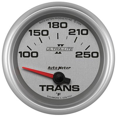 AutoMeter Gauge, Ultra-Lite II, Transmission Temperature, 100-250 degrees F, 2 5/8 in., Silver - 7757
