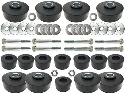 Auto Pro USA, INC Body Mount Bushings, Rubber, Black, Chevy, Kit - BM1011KIT