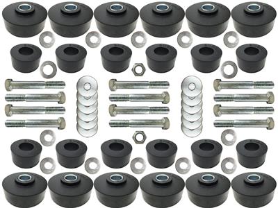 Auto Pro USA, INC Body Mount Bushings, Rubber, Black, Chevy, Kit - BM1012KIT