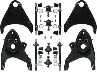 Auto Pro USA, INC Control Arms, Stock Style, Steel, Black, Ball Joints, Bushings, Front, Chevrolet - CACORVPOLY