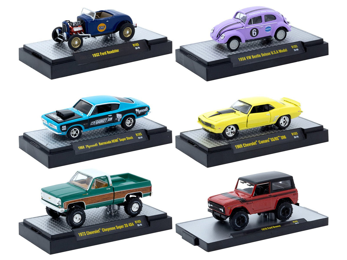 Rapid Vehicles "Auto-Thentics" 6 piece Set Release 103 IN DISPLAY CASES Limited Edition 1/64...