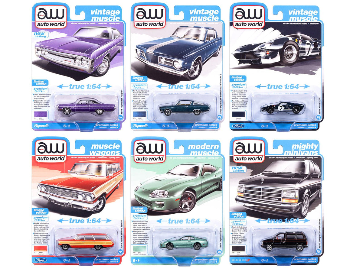 Rapid Vehicles Auto World Premium 2025 Release 3 Set B of 6 pieces 1/64 Diecast Model Cars by...