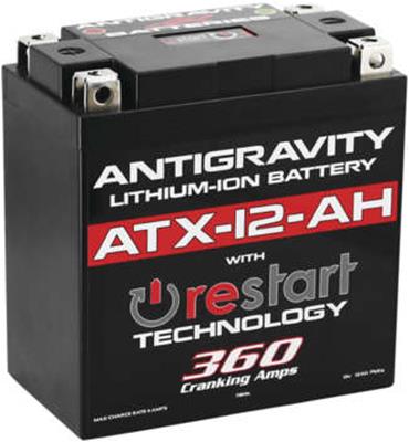 Antigravity Batteries Batteries, Re-Start, Starting, Lithium, 12 V, 360 amps, Top and Side - ATX12AHRS