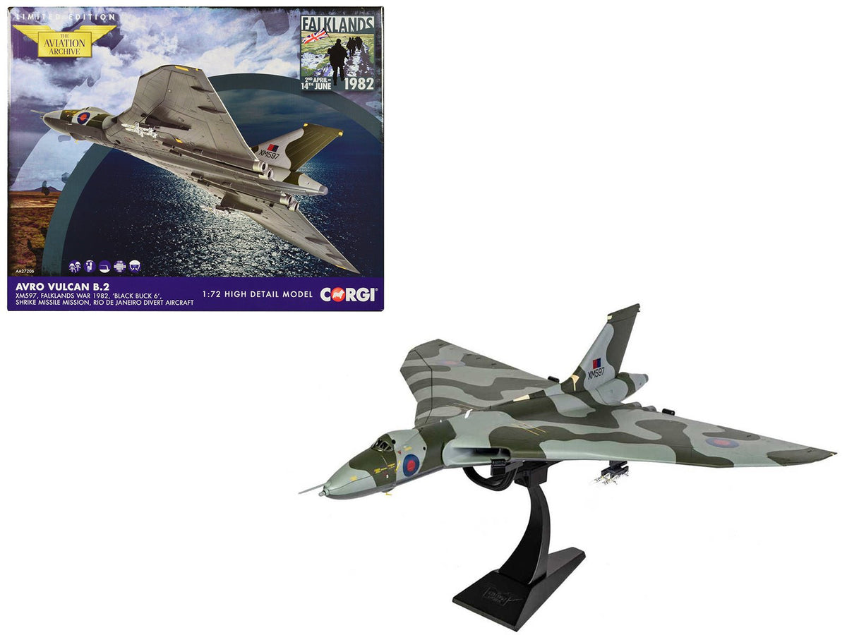 Rapid Vehicles Avro Vulcan B2 Bomber Aircraft "XM597 'Black Buck 6 Shrike Missile Mission Rio de...