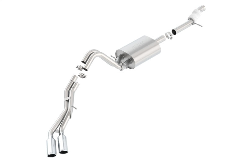 FR SPORT Borla 2015 GMC Yukon 5.3L Dual Round Rolled Angle Cut Single Tip Touring Exhaust 140568