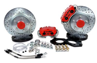 Baer Disc Brake Systems Disc Brake Kit, Classic, Front, Cross-drilled/Slotted Rotors, 2-piston Red - 4261561R