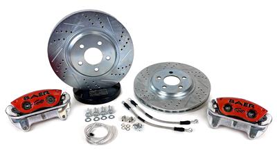 Baer Disc Brake Systems Disc Brakes, Front, Classic Series, Cross-Drilled, Slotted Rotors, 2-Piston - 4261607R
