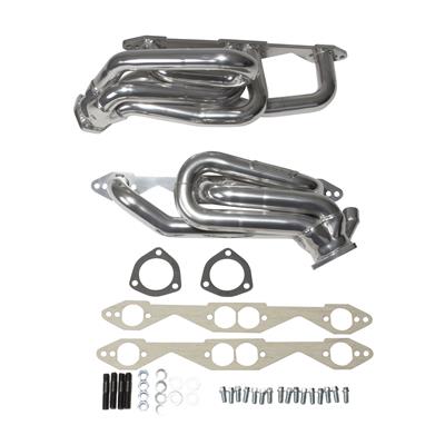 BBK Performance Exhaust Header, Shorty, Steel, Polished Ceramic Coated, Chevy, GMC, 5.0, 5.7L, Pair - 40070