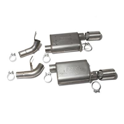 BBK Performance Exhaust System, Rear Axle-Back, VariTune, Stainless Steel, Natural, Tips, Ford - 41005