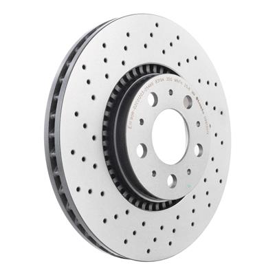 Brembo Brake Rotor, Brembo, Vented, Cross-Drilled Surface, 12.01 in. Diameter, Iron, UV-Coated - 0991301X