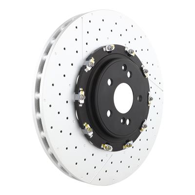 Brembo Brake Rotor, Brembo, Vented, Cross-Drilled and Slotted Surface, 11.42 in. Diameter, Iron - 09931333