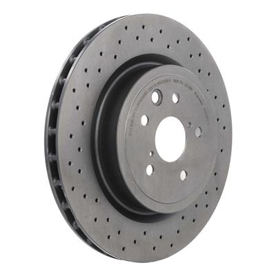 Brembo Brake Rotor, Brembo, Vented, Cross-Drilled Surface, 13.58 in. Diameter, Iron, UV-Coated - 09A30111