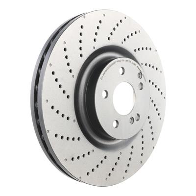 Brembo Brake Rotor, Brembo, Vented, Cross-Drilled Surface, 14.17 in. Diameter, Iron, UV-Coated - 09B76951