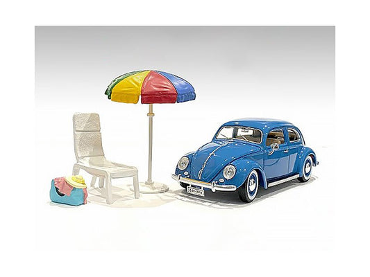 "Beach Girls" Accessories (Beach Chair and Beach Umbrella and Duffle Bag) for 1/18 Scale Models by American Diorama free shipping USA