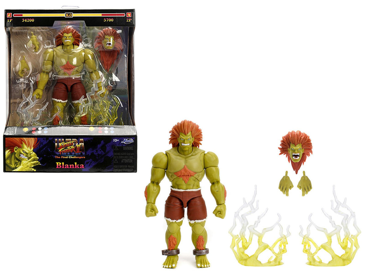 Rapid Vehicles Blanka 7.5" Moveable Figure with Accessories and Alternate Head and Hands "Ultra...