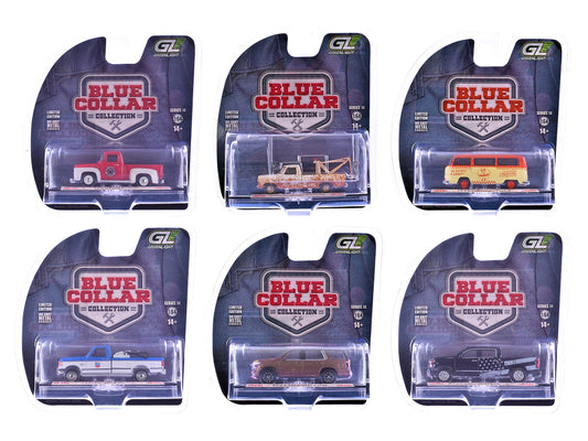 "Blue Collar Collection" Series 14 Set of 6 pieces 1/64 Diecast Model Cars by Greenlight free shipping USA
