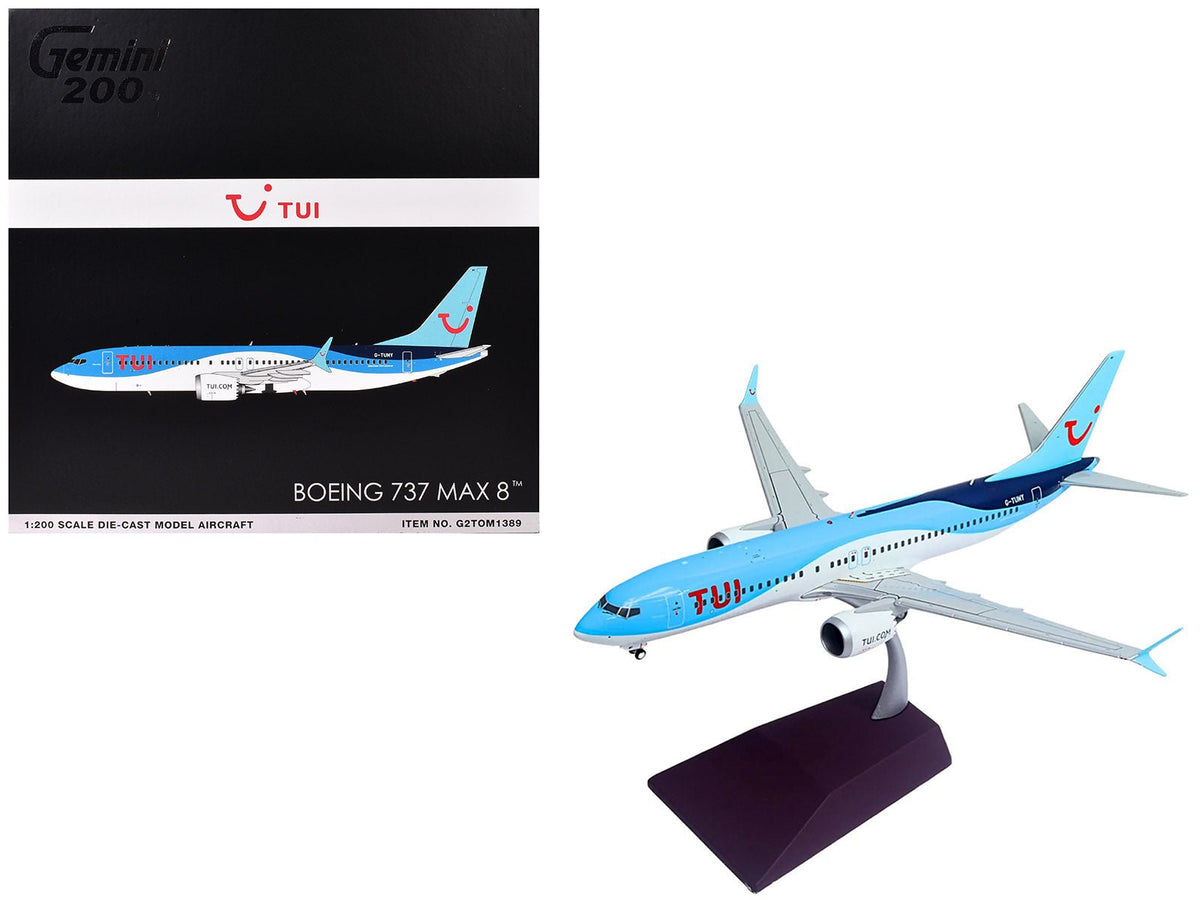Rapid Vehicles Boeing 737 MAX 8 Commercial Aircraft "TUI Airways" (G-TUMY) Blue and White "Gemini...