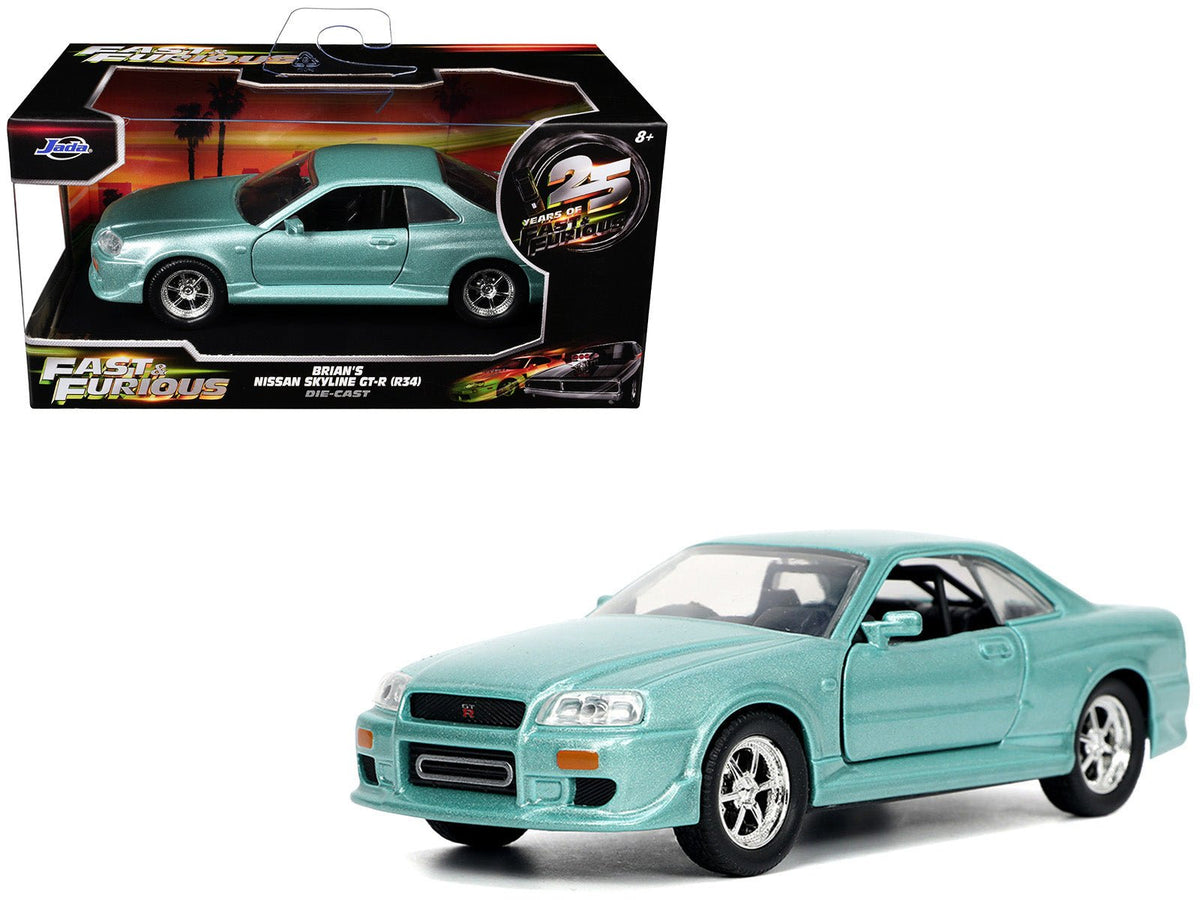 Rapid Vehicles Brian's Nissan Skyline GT-R (BNR34) RHD (Right Hand Drive) Turquoise Metallic...