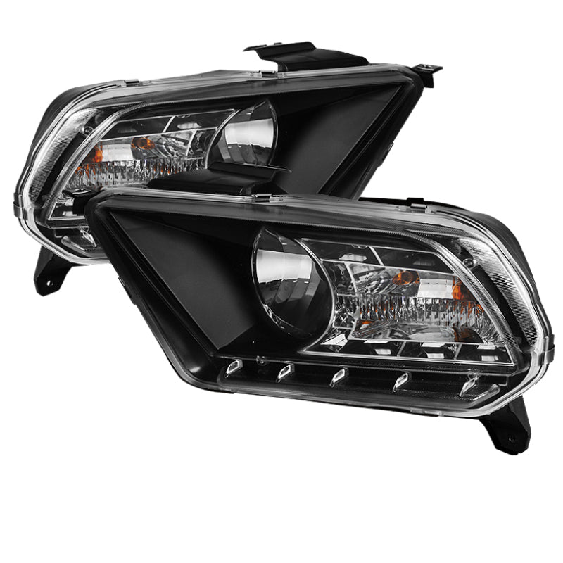 SPYDER Ford Mustang 10-12 (Non HID)DRL LED Crystal Headlights Black HD-YD-FM2010-DRL-BK 5042149