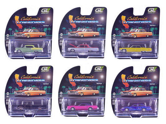 "California Lowriders" Series 7 Set of 6 pieces 1/64 Diecast Model Cars by Greenlight free shipping USA