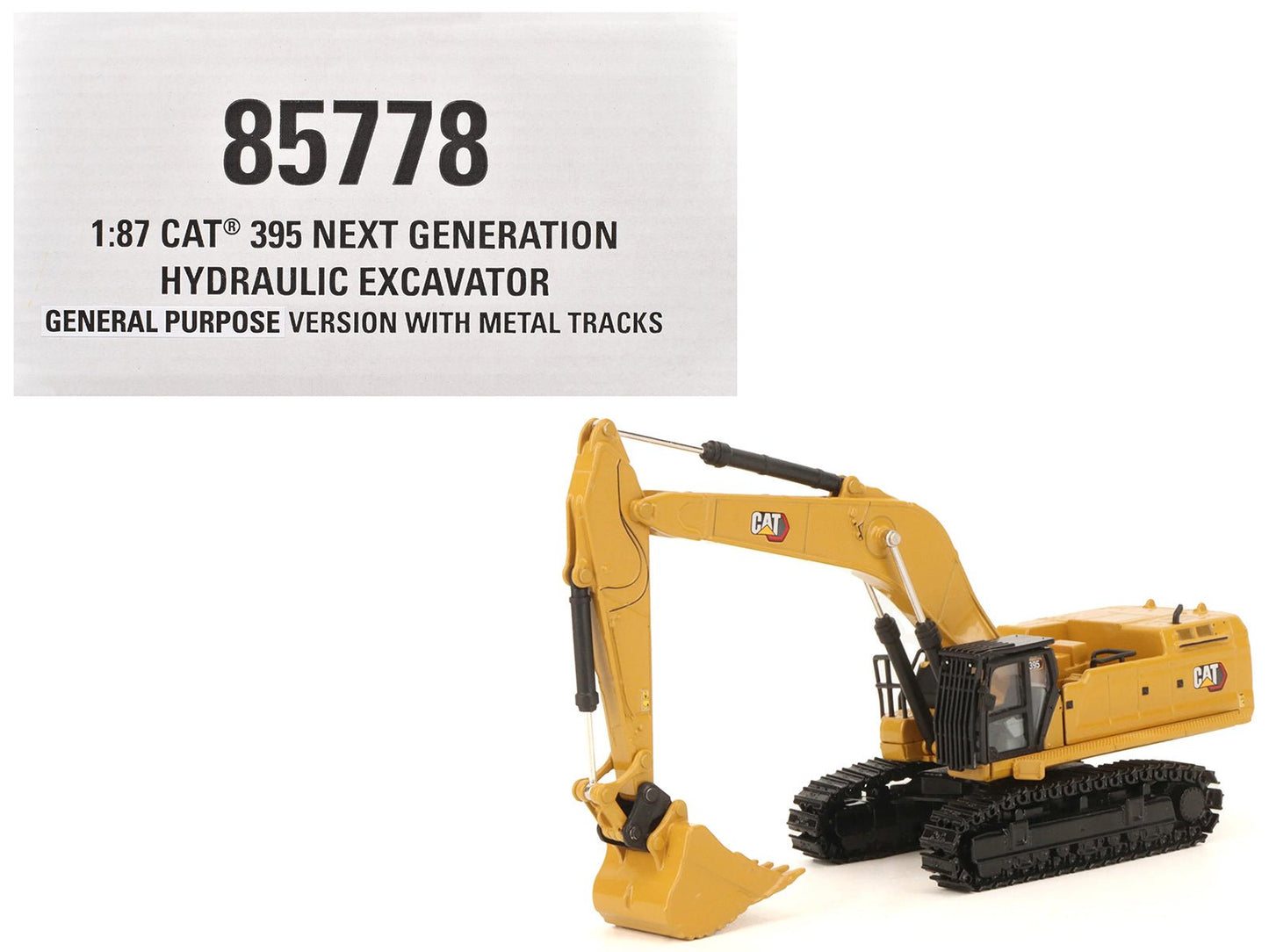 CAT Caterpillar 395 Next-Generation Hydraulic Excavator (Mass Excavator Version) Yellow with Additional Tools "High Line Series" 1/87 (HO) Diecast Model by Diecast Masters free shipping USA