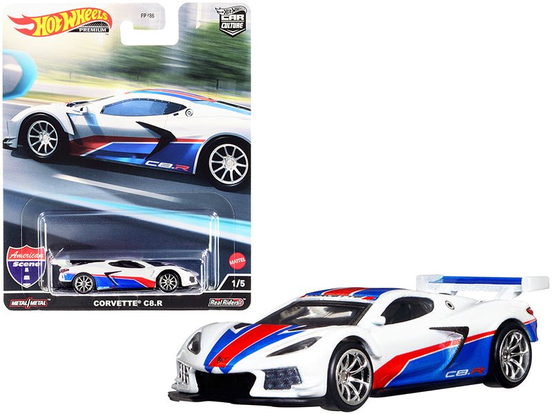 Rapid Vehicles Chevrolet Corvette C8.R Pearl White with Red and Blue Stripes "American Scene"...