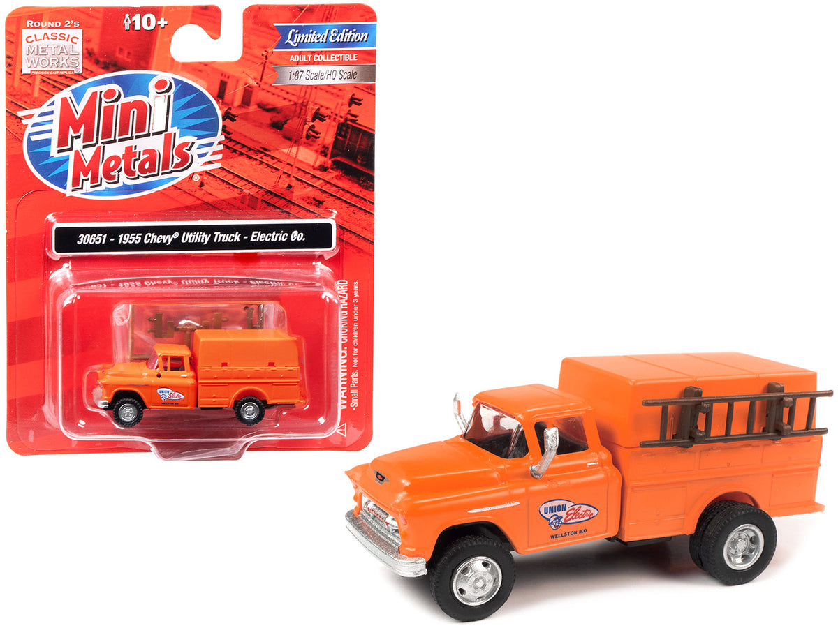 Rapid Vehicles 1955 Chevrolet Utility Truck Orange "Union Electric" 1/87 (HO) Scale Model by...