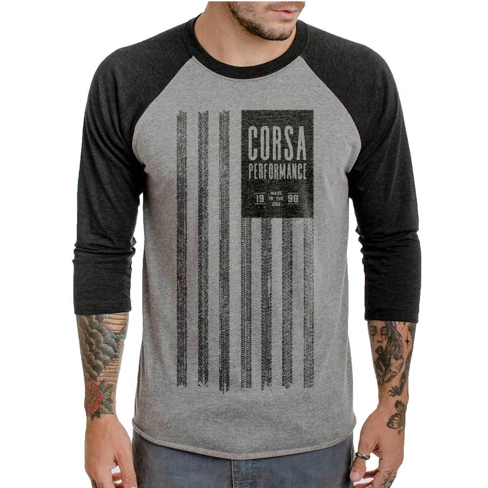 Corsa Black and Grey / CORSA Men's 3/4 Sleeve T-Shirt