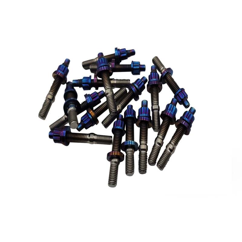 BLOX Racing Xtreme Burnt Titanium Studs M8x1.25x55mm 7 Piece Set BXFL-00308-7-TI-B