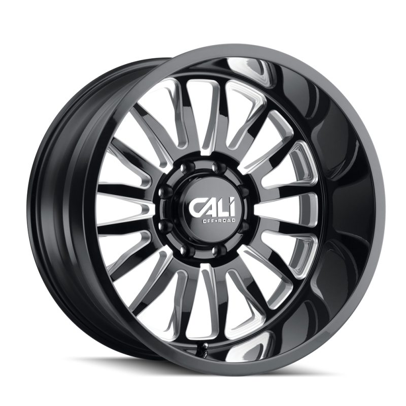 Cali Off-Road 9110 Summit 26x14 / 8x165.1 BP / -76mm Offset / 125.2mm Hub Gloss Black Milled Wheel 9110-26481BM