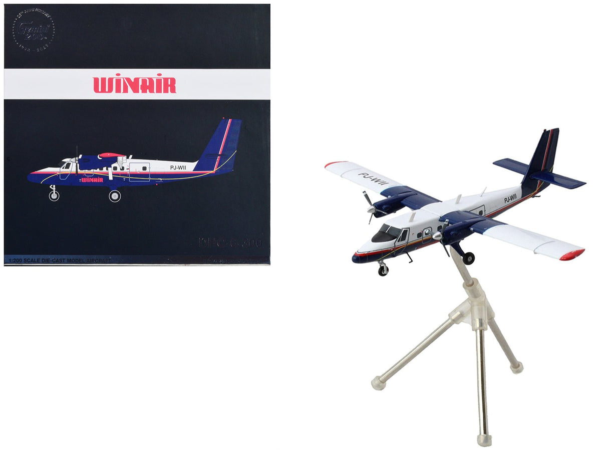 Rapid Vehicles De Havilland DHC-6-300 Commercial Aircraft with Flaps Down "Winair" White and Blue...