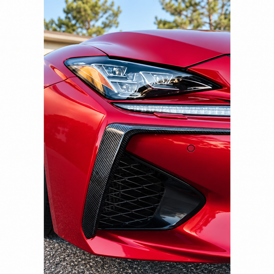Carbon Fiber Front Bumper Garnish Air Vent Fang Trim Cover for Lexus RC F