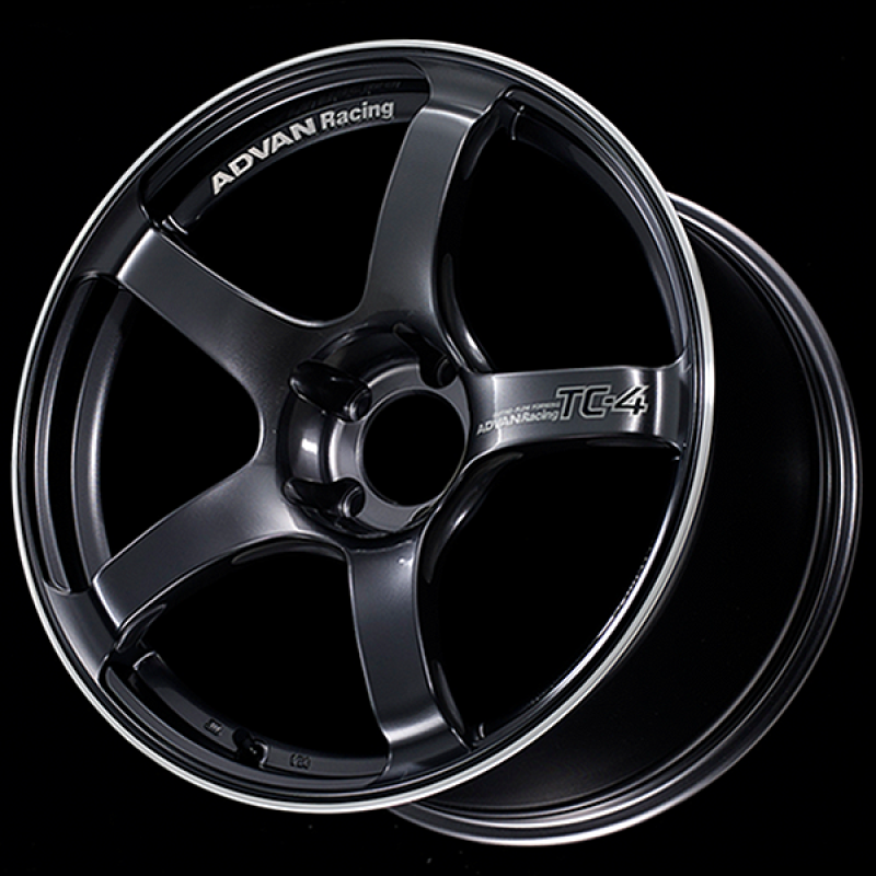FR SPORT Advan TC4 18x8.5 +45 5-100 Racing Black GunMetallic & Ring Wheel YAD8H45DBGR - View 2