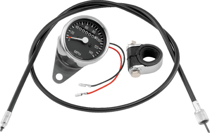 Bikers Choice L73-94 XL 73-94 FX FXR 2:1 Custom Mini Speedo Kit Black Face 140 Mph 2 1/2 Inch 493304